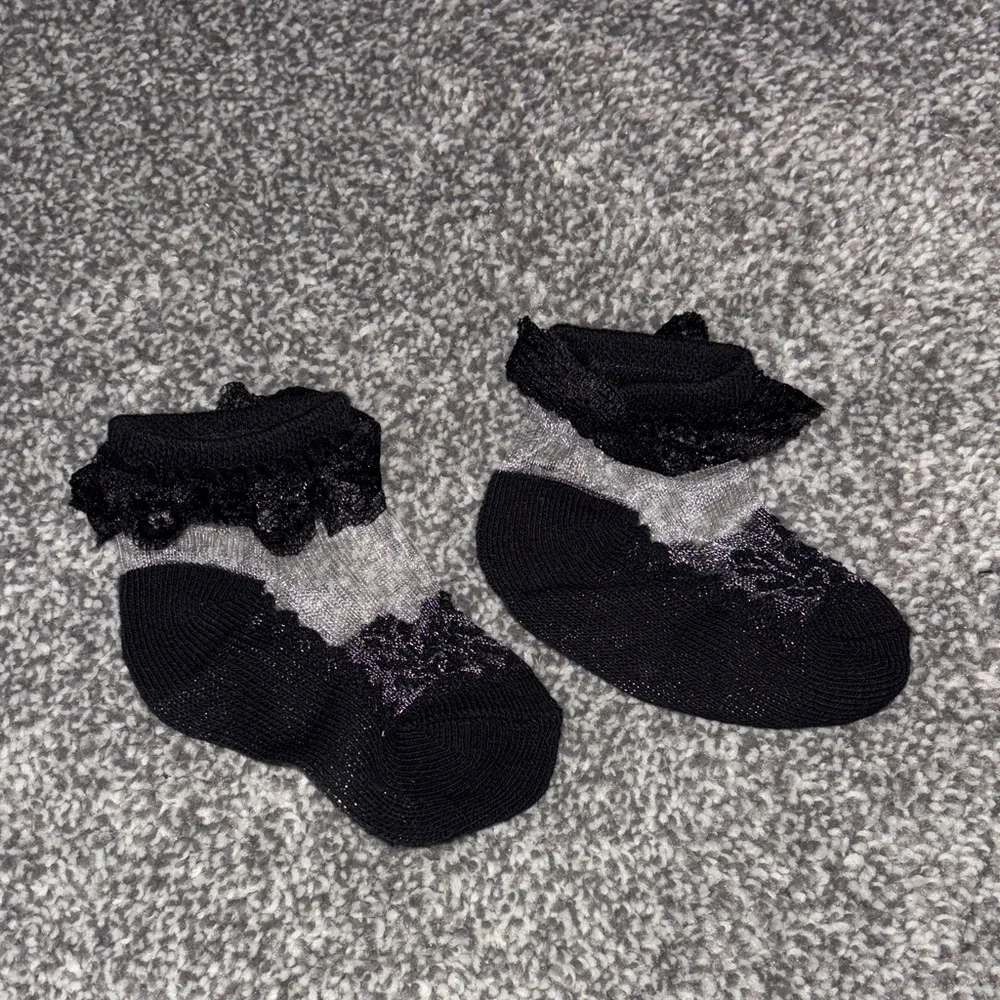 Charming Lace Trim Kids Socks Set - Pink, Black, Purple, White